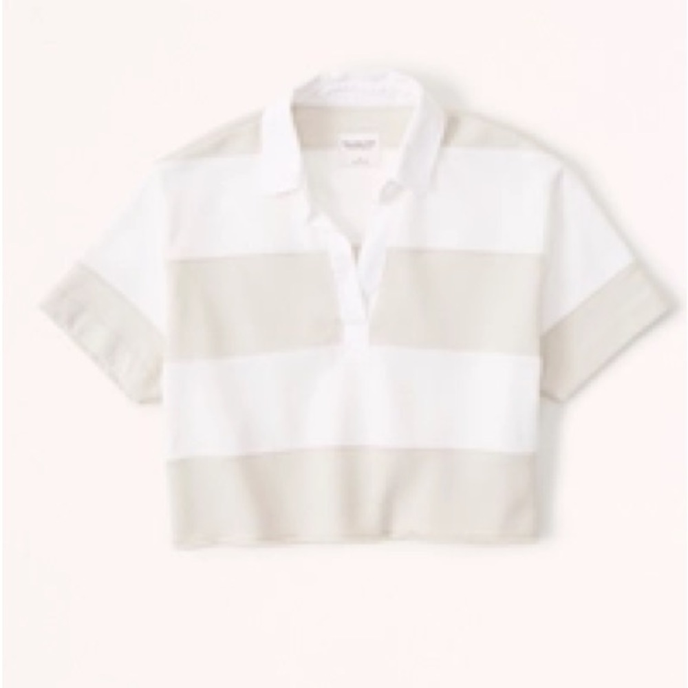 Striped Polo Crop Top